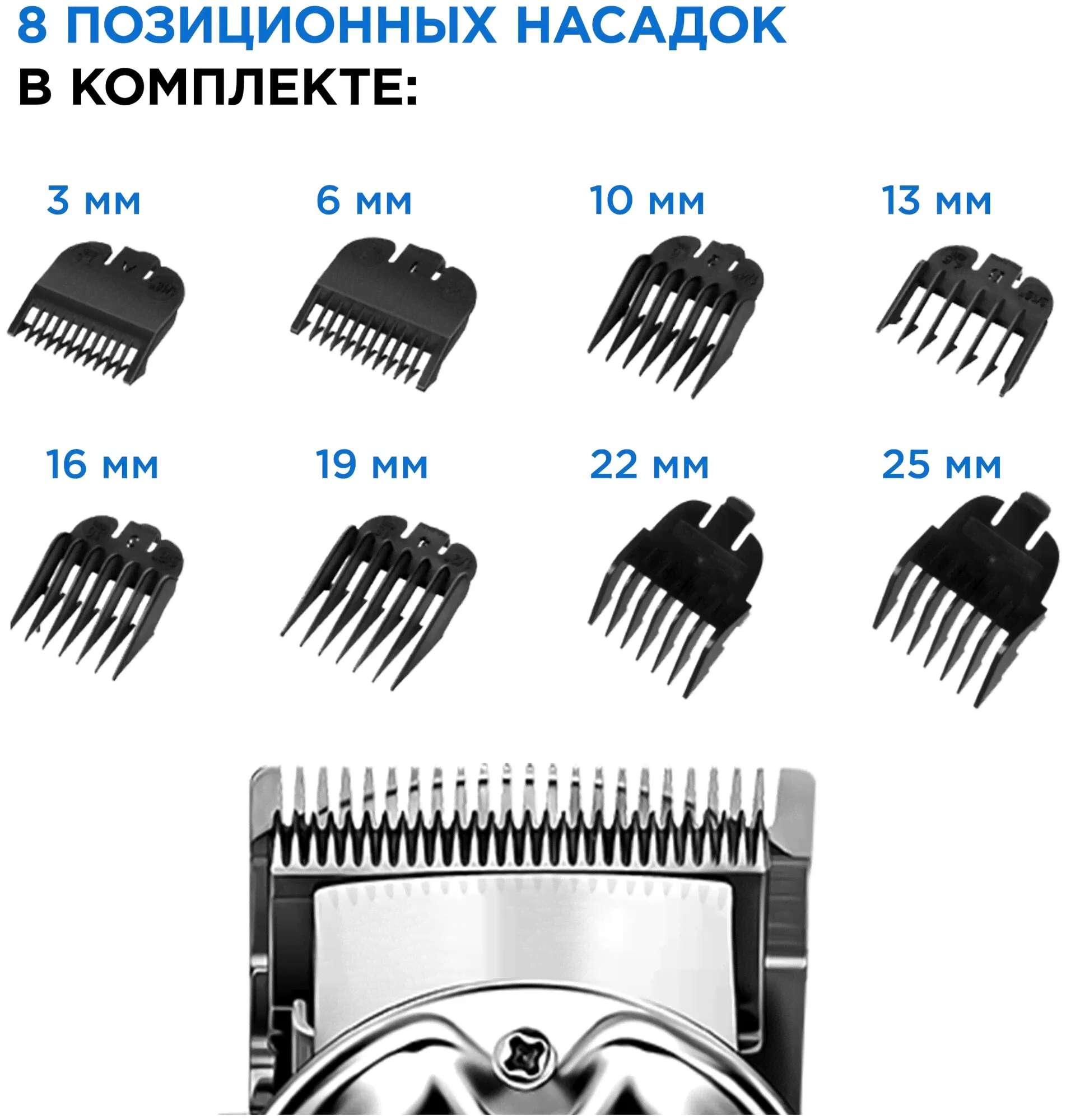Машинка для стрижки волос и бороды Dykemann Friseur H44/ Профессиональная мужская машинка для барбера, для парикмахера/ Беспроводная, мощная, с дисплеем/ Триммер для волос, для бороды/ 8000 об. мин /-2