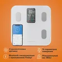 Умные напольные весы для тела электрические с высокоточными датчиками/диагностические с функцией измерения 16 параметров/синхронизация Bluetooth/макс. вес 180 кг Dykemann Smartwaage NP-16 White